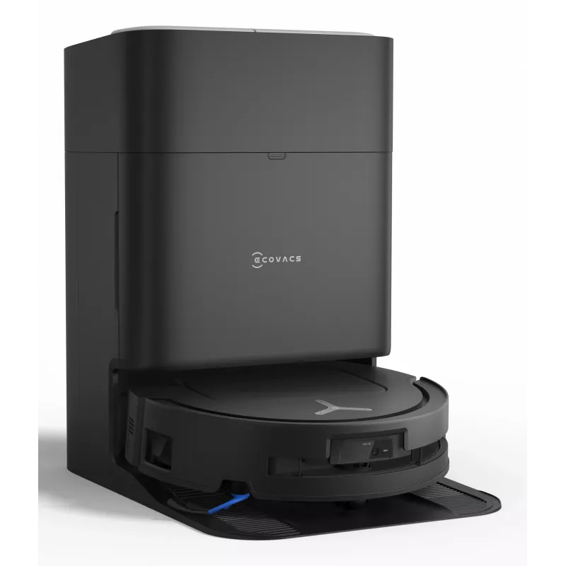 Robotinis dulkių siurblys Ecovacs Deebot T80 Omni — be maišelio, 3 L dulkėms, 0,11 L vandeniui, 6400 mAh, 297 min veikimo, juodas