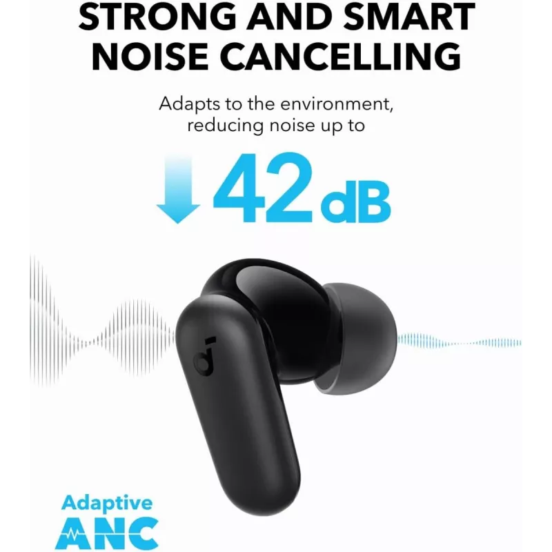 ANKER Soundcore P30i belaidės ausinės su triukšmo slopinimu – juodos