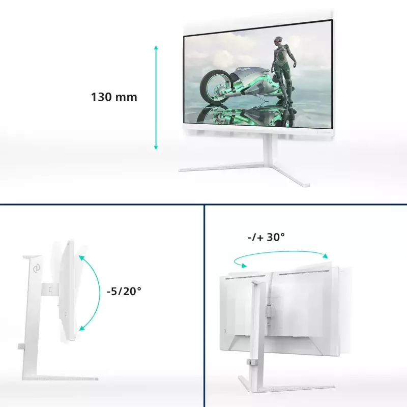 Philips Evnia 27M2N3201A/00 kompiuterio monitorius 68,6 cm (27 col.) 1920 x 1080 pikselių Full HD LCD baltas