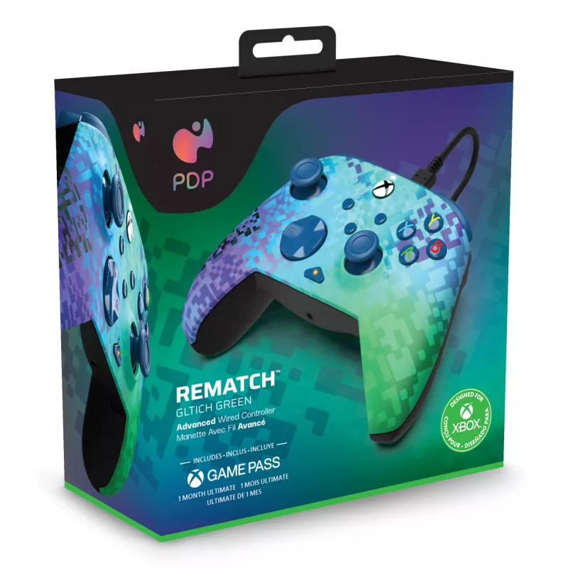 PDP Rematch Advanced laidinis valdiklis Xbox ir PC, juodas/žalias
