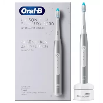 Oral-B Pulsonic Slim Luxe 4000 suaugusiųjų soninis dantų šepetėlis, platininė spalva