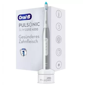 Oral-B Pulsonic Slim Luxe 4000 suaugusiųjų soninis dantų šepetėlis, platininė spalva