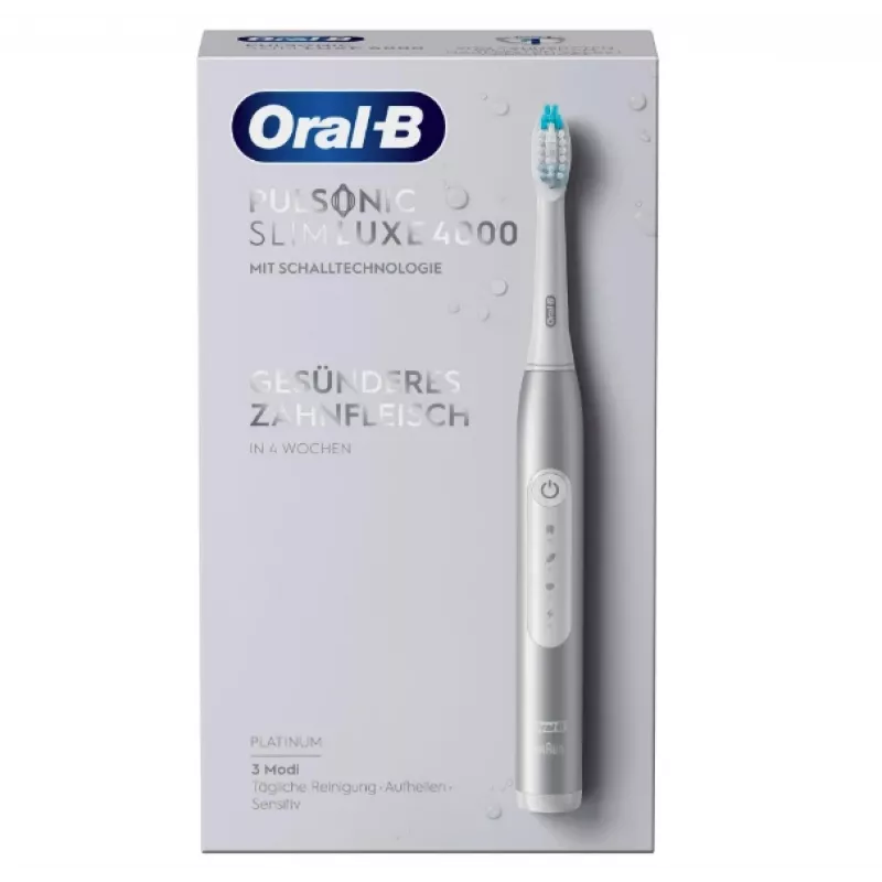 Oral-B Pulsonic Slim Luxe 4000 suaugusiųjų soninis dantų šepetėlis, platininė spalva