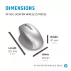 HP 930 Creator Wireless Mouse, dešinei rankai, Bluetooth, 3000 DPI, sidabrinis