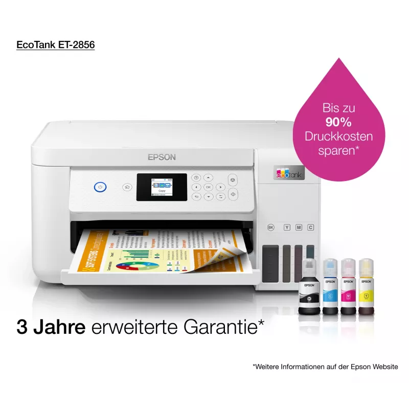 Epson EcoTank ET-2856 daugiafunkcis rašalinis spausdintuvas A4, 5760 x 1440 DPI, 33 ppm, Wi-Fi