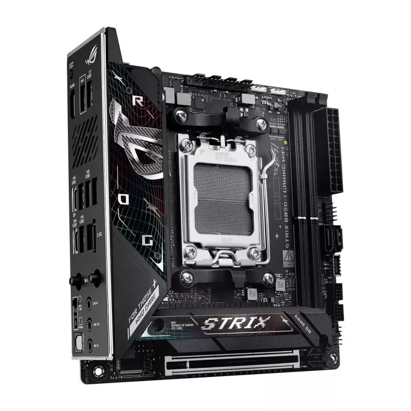 Motininė plokštė ASUS ROG STRIX B850-I GAMING WIFI, AMD B850, Socket AM5, mini ITX, 2x DDR5, Wi‑Fi 7, 2.5Gb LAN