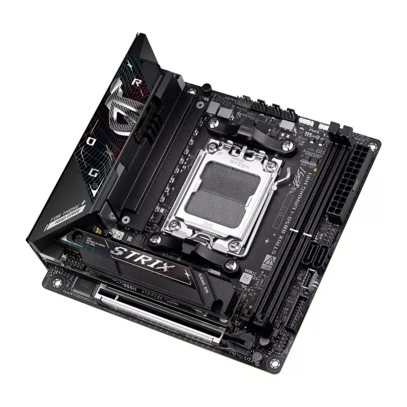 Motininė plokštė ASUS ROG STRIX B850-I GAMING WIFI, AMD B850, Socket AM5, mini ITX, 2x DDR5, Wi‑Fi 7, 2.5Gb LAN