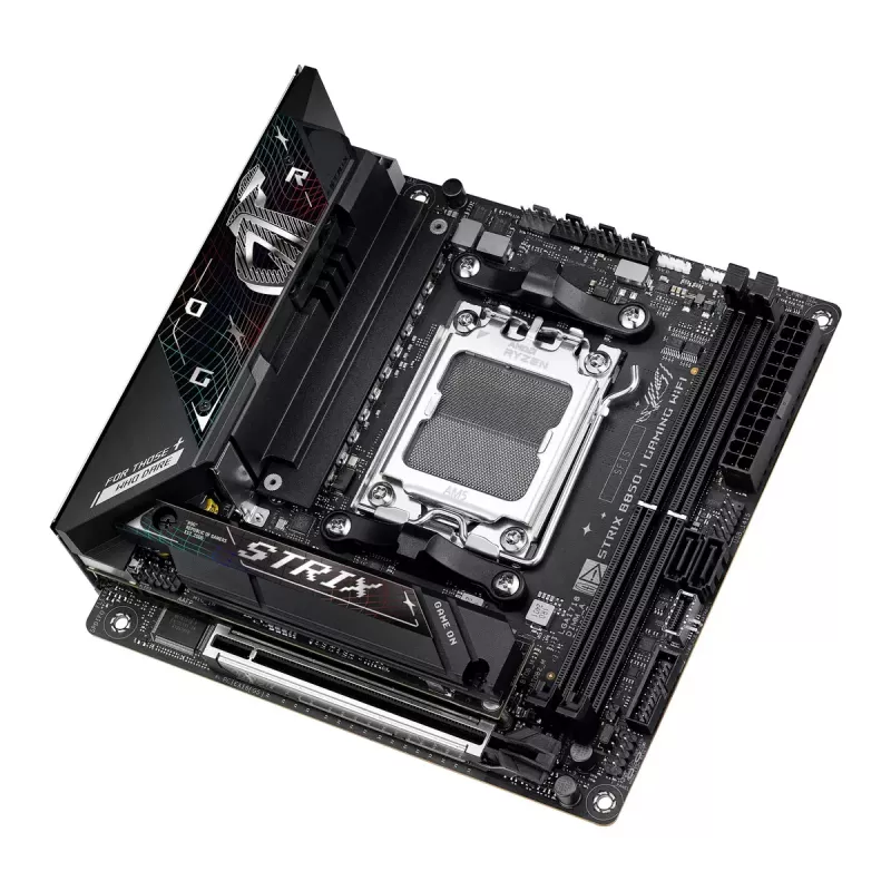 Motininė plokštė ASUS ROG STRIX B850-I GAMING WIFI, AMD B850, Socket AM5, mini ITX, 2x DDR5, Wi‑Fi 7, 2.5Gb LAN