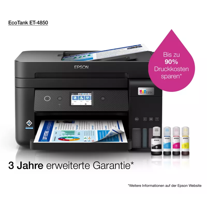 Epson EcoTank ET-4850 daugiafunkcis spausdintuvas (rašalinis, A4, 4800x1200 DPI, 33 ppm, Wi-Fi)