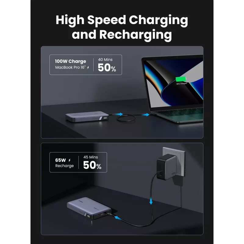 Ugreen 25188 Power Bank 20000 mAh Pilka