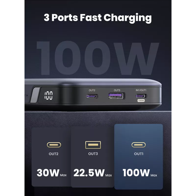 Ugreen 25188 Power Bank 20000 mAh Pilka