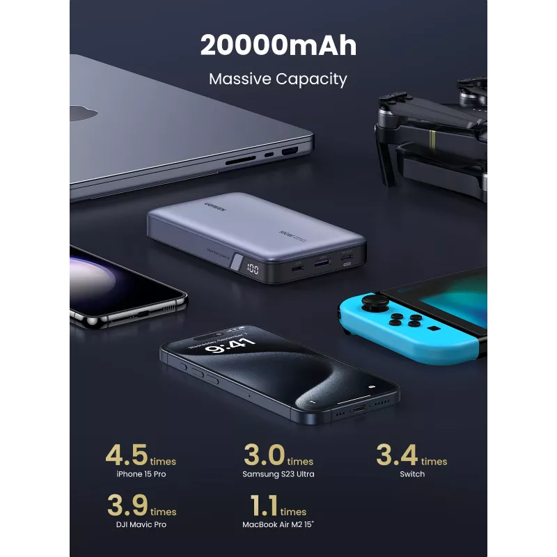Ugreen 25188 Power Bank 20000 mAh Pilka