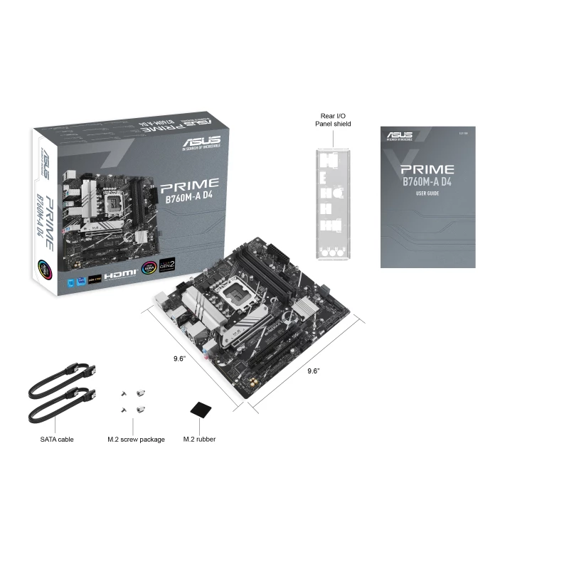 ASUS PRIME B760M-A D4-CSM pagrindinė plokštė Intel B760 LGA 1700 micro ATX