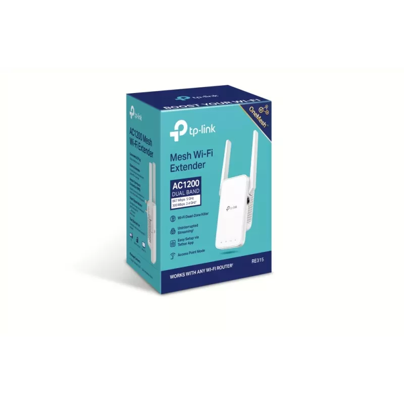 Tinklo stiprintuvas TP-Link AC1200 „Mesh“ Wi-Fi diapazono plėtiklis