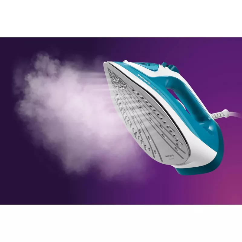 Lyginimo lygintuvas Philips DST3011/20 — 2100 W, keraminis padas, 0,3 L bakelis, 1,9 m laidas, mėlynas