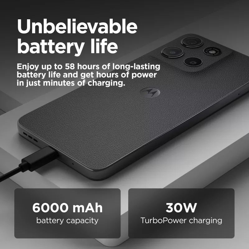 Mobilusis telefonas Motorola moto g15 power 6,72 colių Full HD+ Dual SIM Android 15 4G USB Type-C 8 GB RAM 256 GB atminties 6000 mAh pilka