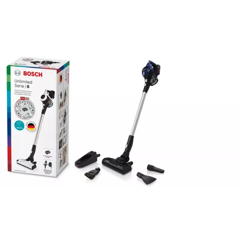 Bosch Serie 6 BBS611MAT belaidis dulkių siurblys 2-in-1, 18 V, 0,3 L, mėlynas