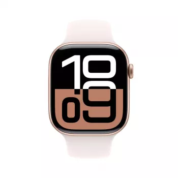 APPLE Watch Series 10 Gps 46mm rožinio aukso aliuminio korpusas su šviesiai rožiniu sportiniu dirželiu - M/L