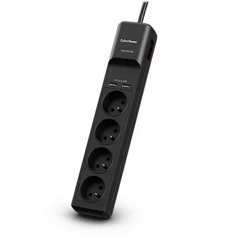 CyberPower Tracer III P0420SUD0-FR apsauginis filtras nuo viršįtampių, juodas, 4 kištukiniai lizdai, 200–250 V, 1.8 m