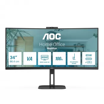 Monitorius AOC V5 CU34V5CW 86,4 cm (34 colių) 3440 x 1440 pikselių Wide Quad HD LED juodas