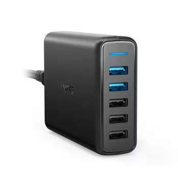 ANKER PowerPort Speed 5 2x Quick Charge 3.0 EU Juodas