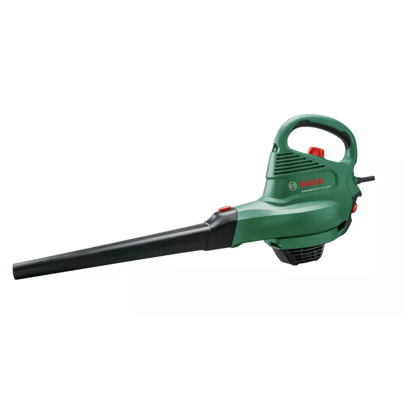 Rankinis pūstuvas Bosch Universal GardenTidy 2300 — 2300 W, 576 m³/h, 45 L rinkimo maišas, 185–285 km/h, smulkinimo funkcija