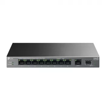Nevaldomas jungiklis TP-LINK LS1210GP 10 prievadų Gigabit, 8× PoE+ (61 W bendra galia), 1× SFP, 9× RJ‑45 Gigabit