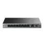 Nevaldomas jungiklis TP-LINK LS1210GP 10 prievadų Gigabit, 8× PoE+ (61 W bendra galia), 1× SFP, 9× RJ‑45 Gigabit