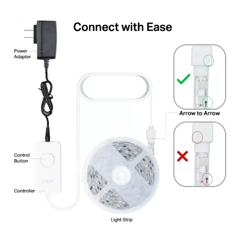 TP-Link Tapo L930-5 išmanioji LED juosta, RGB, 5 m, Wi-Fi, balta