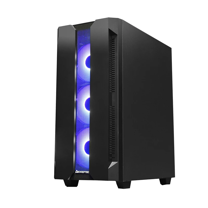 Korpusas CHIEFTEC GS-01B-OP Tower Juodas – grūdintas stiklas, RGB ventiliatoriai, tinka ATX/Micro-ATX, GPU iki 320 mm