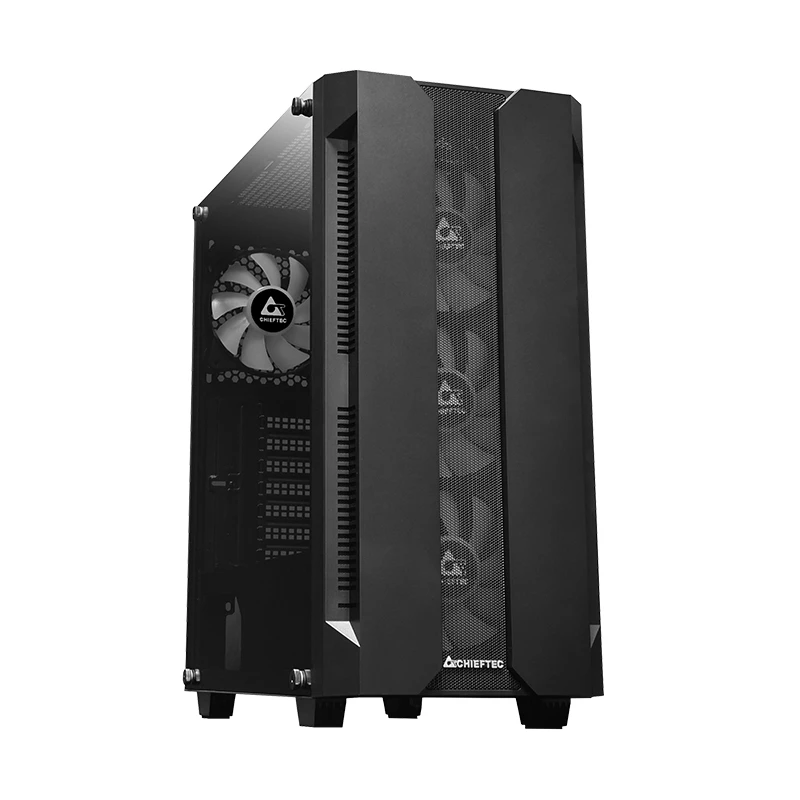 Korpusas CHIEFTEC GS-01B-OP Tower Juodas – grūdintas stiklas, RGB ventiliatoriai, tinka ATX/Micro-ATX, GPU iki 320 mm