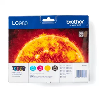 Brother LC980VALBP rašalo kasetė 4 vnt. Originali juoda, žydra, rausvai raudona, geltona