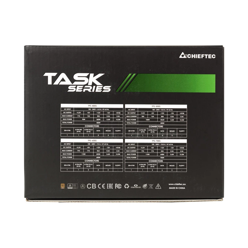 Maitinimo blokas Chieftec Task TPS-700S 700 W 20+4 pin ATX ATX juodas