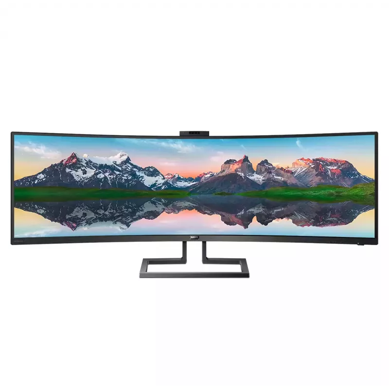 Philips P Line 32:9 SuperWide lenktas LCD monitorius 499P9H/00, 124 cm (48,8 colio), 5120 x 1440 pikselių, UltraWide Dual Quad HD, LCD, 5 ms, Juodas