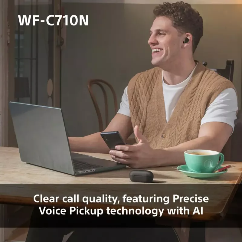 Belaidės ausinės Sony WF-C710N triukšmo slopinimas, rožinės spalvos (WFC710NP.CE7)