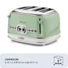 Ariete 156 Vintage skrudintuvas, 4 lizdai, 1600 W, 6 skrudinimo lygiai, nerūdijantis plienas, pastelinė žalia
