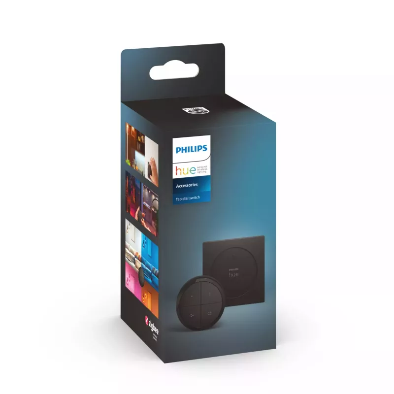Philips Tap dial jungiklis, belaidis, juodas, laisvai pastatomas/ant sienos, IP20, plastikinis