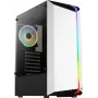 PC korpusas AEROCOLL Bionic Midi Tower baltas – ATX, grūdintas stiklas, 2x3,5 colio vietos, 6x2,5 colio, 297 mm GPU, mėlynas LED