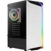 PC korpusas AEROCOLL Bionic Midi Tower baltas – ATX, grūdintas stiklas, 2x3,5 colio vietos, 6x2,5 colio, 297 mm GPU, mėlynas LED