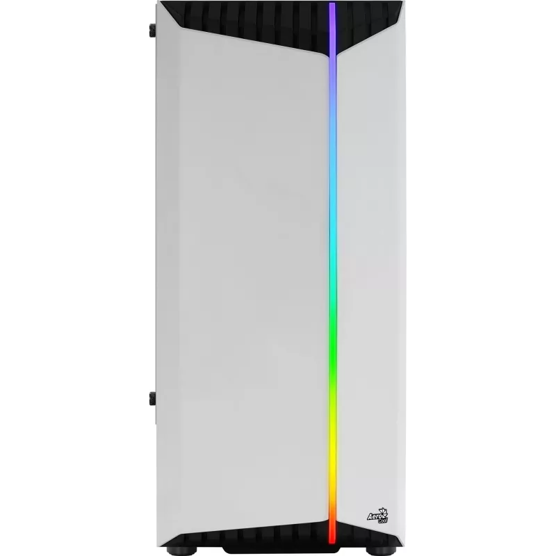 PC korpusas AEROCOLL Bionic Midi Tower baltas – ATX, grūdintas stiklas, 2x3,5 colio vietos, 6x2,5 colio, 297 mm GPU, mėlynas LED
