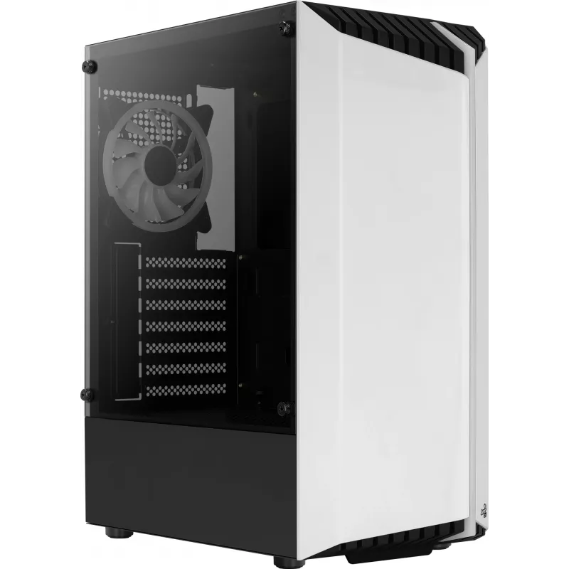 PC korpusas AEROCOLL Bionic Midi Tower baltas – ATX, grūdintas stiklas, 2x3,5 colio vietos, 6x2,5 colio, 297 mm GPU, mėlynas LED