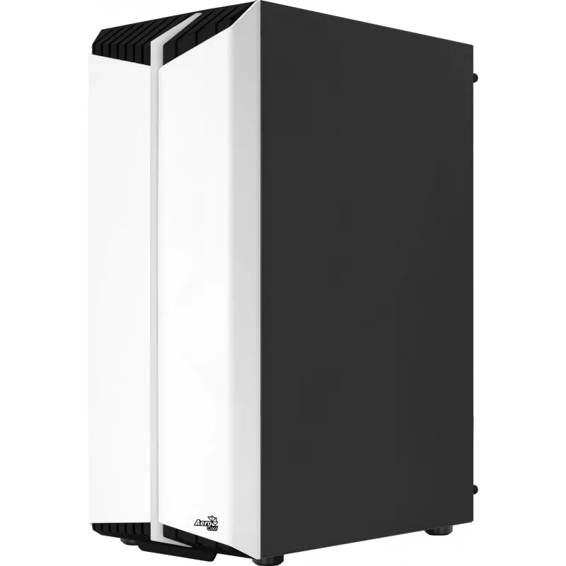 PC korpusas AEROCOLL Bionic Midi Tower baltas – ATX, grūdintas stiklas, 2x3,5 colio vietos, 6x2,5 colio, 297 mm GPU, mėlynas LED