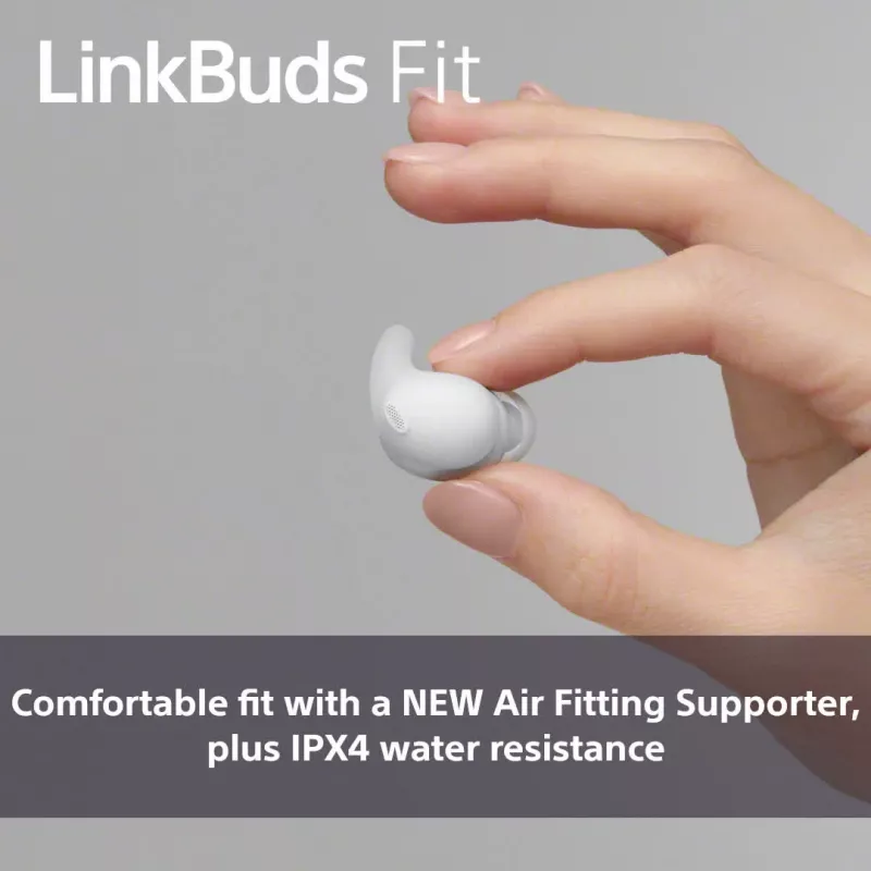 Sony LinkBuds Fit WFLS910NW belaidės ausinės, į ausį, skambučiams/muzikai, baltos