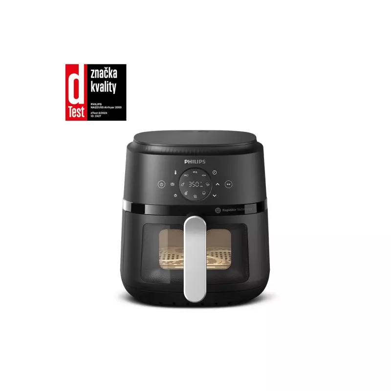 Philips 2000 serijos NA221/00 gruzdintuvė Viena 4,2 L Stalviršinė 1500 W Karšto oro gruzdintuvė Juoda, Sidabrinė