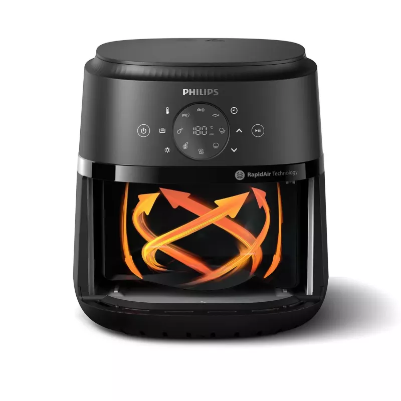 Philips 2000 serijos NA221/00 gruzdintuvė Viena 4,2 L Stalviršinė 1500 W Karšto oro gruzdintuvė Juoda, Sidabrinė