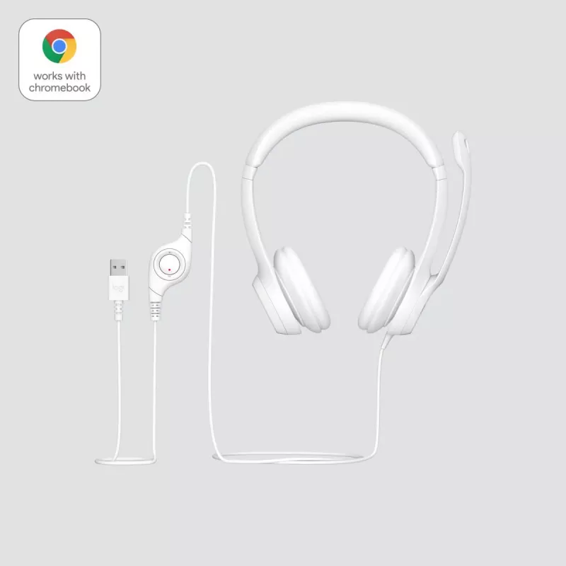 LOGITECH Ausinės H390 – USB-A – Balta