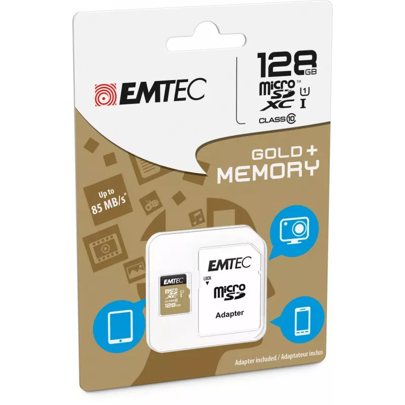 EMTEC Micro SD kortelė SDXC Class 10 Gold 128GB