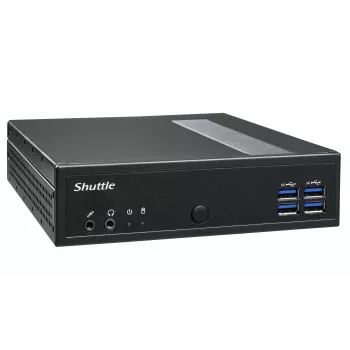 Shuttle XPC slim Barebone DL30N, Intel N100, 1x DDR5, 2x LAN (2x 2,5Gbit), 2xCOM, 1xHDMI, 1xDP, 1xVGA, be ventiliatoriaus, 24/7 nuolatiniam darbui