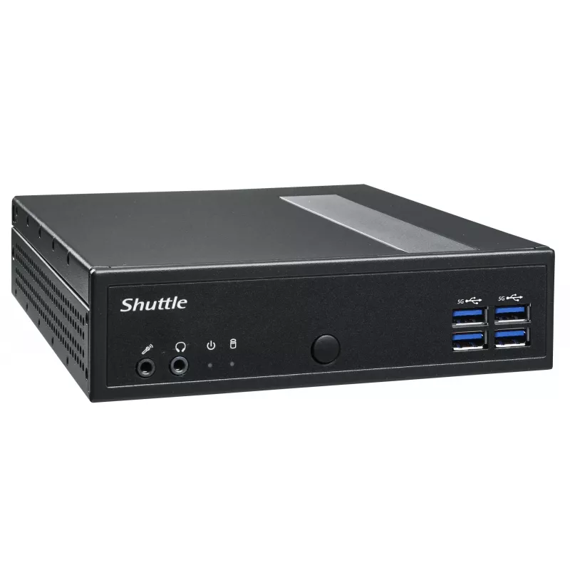 Shuttle XPC slim Barebone DL30N, Intel N100, 1x DDR5, 2x LAN (2x 2,5Gbit), 2xCOM, 1xHDMI, 1xDP, 1xVGA, be ventiliatoriaus, 24/7 nuolatiniam darbui