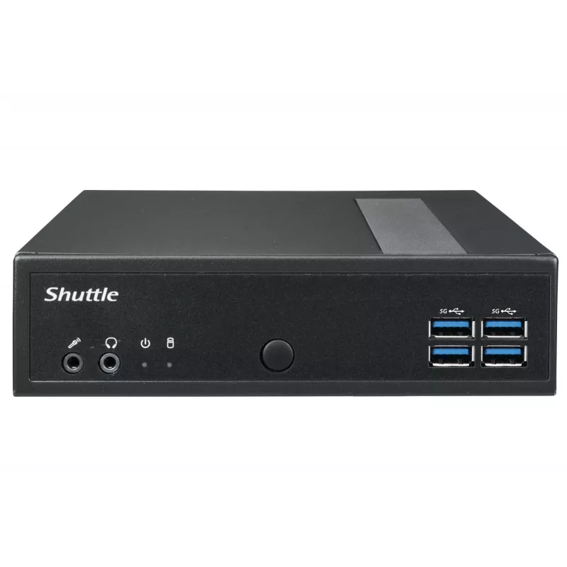 Shuttle XPC slim Barebone DL30N, Intel N100, 1x DDR5, 2x LAN (2x 2,5Gbit), 2xCOM, 1xHDMI, 1xDP, 1xVGA, be ventiliatoriaus, 24/7 nuolatiniam darbui